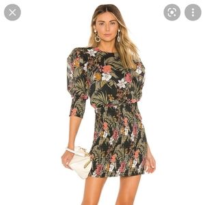 Rebecca Minkoff Black Floral Geneva Dress NWT Size XX-Small